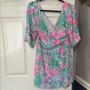 Lilly Pulitzer Pink and Green Floral Dress